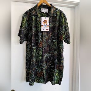 Refinery Republic Mens L Pineapple Hawaii Aloha Shirt India Made Button Front